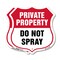 Signmission Private Property Shield Sign Do Not Spra, 12 inch X 12 inch, Plastic Sign, 2PK SHI-P-2PACK-12-449 - alternate 1