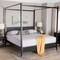 Baxton Studio Primrose Mid-Century Black Fluted Wood King Size Canopy Bed 249-13820-ZORO - alternate 4