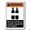 Signmission 10 in Height, Plastic, 10" x 7", ANSI-710WS Be Sure Cylinder Is Proper ANSI-710WS Be Sure Cylinder Is Proper - alternate 4