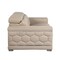Homeroots 72in Cream and Silver Italian Leather Loveseat 720509 - alternate 5