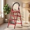 Wrightmaster 3.8 ft. Steel Step Ladder, 9 ft. Reach 330 lbs. Capacity with Non-Marring Feet and Shelf, Red ZoroY-RED4 - alternate 3