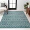 Jonathan Y Leila Moroccan Diamond Trellis Non-Slip Machine-Washable Teal/Ivory 3 ft. x 5 ft. Area Rug CMR101L-3 - alternate 1