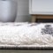 Jonathan Y Petra Stripe Geometric Shag White/Gray 2 ft. x 8 ft. Runner Rug MOH406A-28 - alternate 3