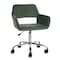 Homeroots Green and Silver Upholstered and Steel Adjustable Swivel Rolling Office Chair 568058 - alternate 3