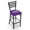 Holland Bar Stool Co 25" Blk Wrinkle TCU Stationary Counter Stool, Ladder Back L00425TexChr - alternate 1