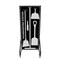 5S Supplies Housekeeping Shadow Board Broom Station V5, Black / Gray Shadows, Kit + Stand HSB-V5-BLACK/GRAY-KIT-STAND - alternate 1