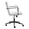 Homeroots White and Black Steel and Faux Leather Adjustable Swivel Rolling Office Chair 544968 - alternate 3