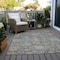 Homeroots 9' X 12' Denim Blue Brown And Beige Damask Washable Indoor Outdoor Area Rug 603849 - alternate 3
