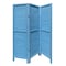 Homeroots 67" Blue Wood Folding Three Panel Screen Room Divider 274704 - alternate 1