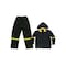 Clc Rain Suit, L, 190T Nylon, Black/Yellow, Detachable Collar, Zipper Closure R103L - alternate 1