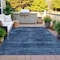 Homeroots 9' X 12' Blue And Charcoal Floral Washable Indoor Outdoor Area Rug 631015 - alternate 4