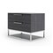 Homeroots 22" Gray Two Drawers Solid Wood Nightstand 473041 - alternate 3