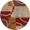 Homeroots 8' Wheat And Burgundy Round Geometric Washable Indoor Outdoor Area Rug 612601 - alternate 3