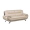 Homeroots 80" Beige Leather Sofa With Silver Legs 329459 - alternate 3