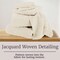 Lavish Home 6PC Jacquard Towel Set 100% Cotton Bathroom Accessories Soft & Absorbent Bathroom Set 67-040-CRM - alternate 3