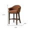 Homeroots 40" Brown Fabric and Solid Wood Bar Height Swivel Bar Chair 632505 - alternate 2