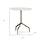 Homeroots 20" White and Gold Stone and Iron Oval End Table 605392 - alternate 2