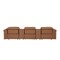 Homeroots 126" Chestnut Top Grain Leather Reclining Metal USB Sofa 720366 - alternate 4