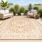 Jonathan Y Sinjuri Medallion Textured Weave Orange/Cream 3 ft. x 5 ft. Indoor/Outdoor Area Rug SMB101F-3 - alternate 1
