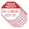 Signmission Private Property No Climbing Keep O, 10 inch X 10 inch, Aluminum Metal Signs, 5PK OC-A-5Pack-10-146 - alternate 1