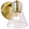 Nuvo Gianna, 1 Light Vanity, Vintage Brass Finish, Clear Glass 60/8341 - alternate 2
