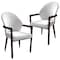Leisuremod Opaline Series Elegant Wooden Dining Chair in Black Velvet and White, 2PK OC24BLW2 - alternate 1