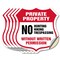 Signmission Private Property Shield Sign No Hunting, 6 inch X 6 inch, Vinyl Decal, 5PK SHI-D-5PACK-6-445 - alternate 1