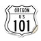 Signmission Oregon Route Marker Shield Sign Us 101, 18 inch X 18 inch, Vinyl Decal, 2PK SHI-D-2PACK-18-427 - alternate 1