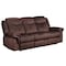 Homeroots 89" Dark Brown Reclining USB Sofa And Toss Pillow With Silver Legs 559207 - alternate 1