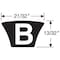 Gates V-Belt, Hi-Power II, B50, B, EPDM, 53 in, 0.66 in Top Width B50 - alternate 2