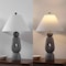 Jonathan Y Henge 28" Organic Minimalist Textured Resin/Metal Stacked LED Table Lamp, Gray, 2PK JYL9206B-SET2 - alternate 5