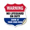 Signmission Pool Warning Shield Sign No Lifeguard On, 12 Inch X 12 Inch, Vinyl Decal SHI-D-12-432 - alternate 1