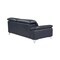 Homeroots Navy Blue Italian Leather L Shaped Two Piece Sofa and Chaise Sectional 343949 - alternate 3