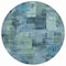 Homeroots 8' Teal Blue And Pale Aqua Round Abstract Washable Indoor Outdoor Area Rug 630791 - alternate 4