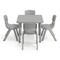 Flash Furniture 5 PC Plastic Activity Table and 4 Chairs Set, 10.5 in Seat Height-Soft Gray YU-YCX-0023-2-SQR-TBL-SFTGY-E-GG - alternate 4