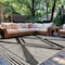 World Rug Gallery Contemporary Geometric Stripe Weather Resistant Reversibleindoor/Outdoor Rug 7ft 10in x 10ft Black WR109BLACK8X10 - alternate 1