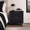 Manhattan Comfort Elara 18 in Solid Wood Nightstand in Black (2-Drawer) NS1780-2 - alternate 3