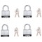 Prosource Padlock Set, Standard Shackle, 1/4 in Dia Shackle, 1-1/4 in H Shackle, Steel Shackle, Steel Body HD-3DX4-3L - alternate 1