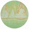 Homeroots 8' Green And Gold Round Nautical Washable Indoor Outdoor Area Rug 631037 - alternate 2