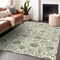 Homeroots 10' X 14' Ivory Green And Brown Floral Washable Indoor Outdoor Area Rug 603472 - alternate 4