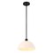Jonathan Y Solene 11.75" 1-Light Modern Contemporary Adjustable Metal/Glass Dome LED Pendant, Black/White JYL9565C - alternate 1