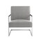 Homeroots 27" Light Gray And Silver Faux Leather Arm Chair 533872 - alternate 5