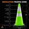 Xpose Safety Traffic Safety Cone, 28 in, PVC, Dual 6 in & 4 in Reflective Collar, Lime Green, Half Pallet, PK150 LTC28-64-HP150-X - alternate 2