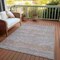 Homeroots 5' X 8' Linen And Gray Striped Washable Indoor Outdoor Area Rug 615669 - alternate 3