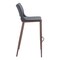 Homeroots Set of Two 29" Dark Gray and Walnut Faux Leather and Steel Low Back Counter Height Bar Chairs, 2PK 555689 - alternate 2