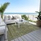 Homeroots 3' X 5' Olive Green And Ivory Geometric Washable Indoor Outdoor Area Rug 605596 - alternate 4