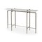 Homeroots 49" White and Brass Genuine Marble and Iron Distressed Six Leg Console Table 380223 - alternate 1