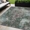 Homeroots 5' X 8' Fern Green And Purple Damask Washable Indoor Outdoor Area Rug 596382 - alternate 1