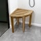 Homeroots 23" Natural Teak Corner Shower Bench 376731 - alternate 2