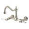 Kingston Brass Two-Handle Wall Mount Bridge Kitchen Faucet, Polished Nickel KS1246BPL - alternate 1